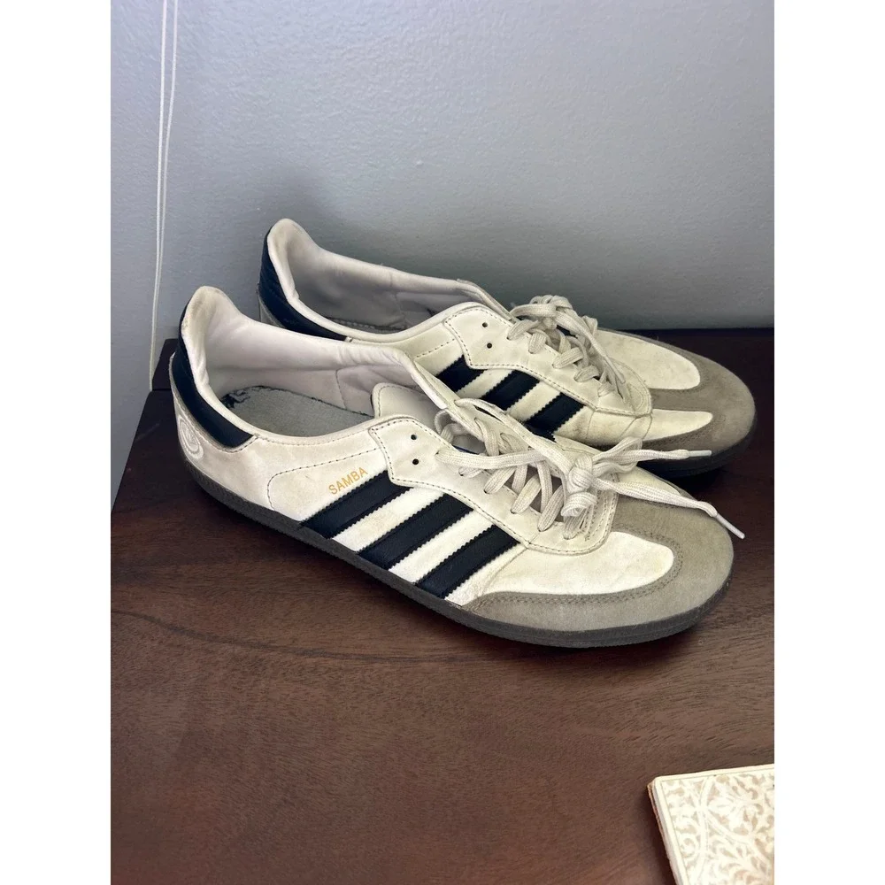 Adidas Samba OG White Black Gum Sole Leather Sneakers FW2427 Mens Size 10